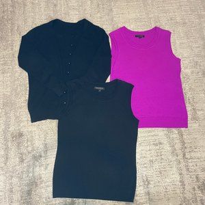 Banana Republic BR Merino Shell Black Sweater Cardigan Bundle lot S